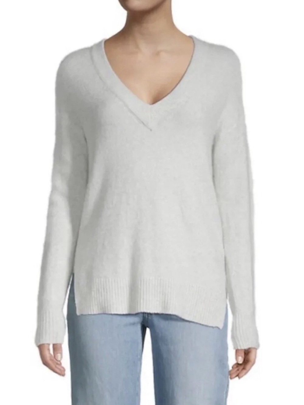 MADEWELL V-Neck Donegal Sweater Merino Alpaca Blend Size Small Oatmeal